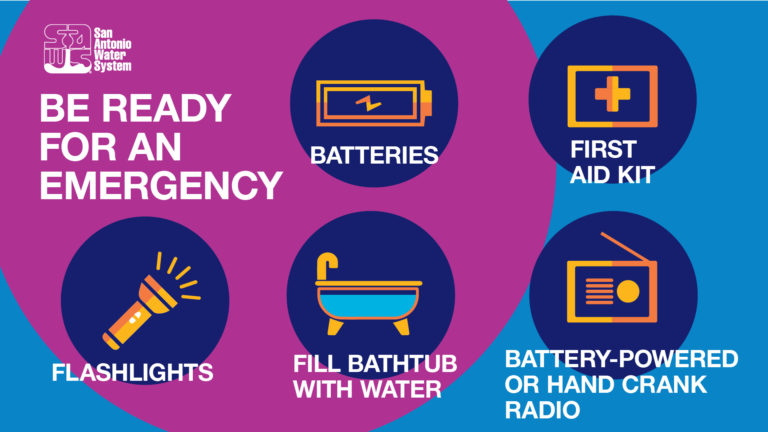 Be Ready for an Emergency - Keep batteries, first aid kit, flashlights, battery-powered or hand crank radio on hand, and fill bathtub with water.