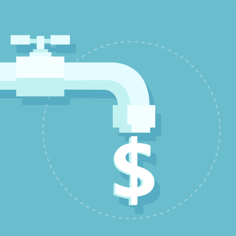 sink water money graphic